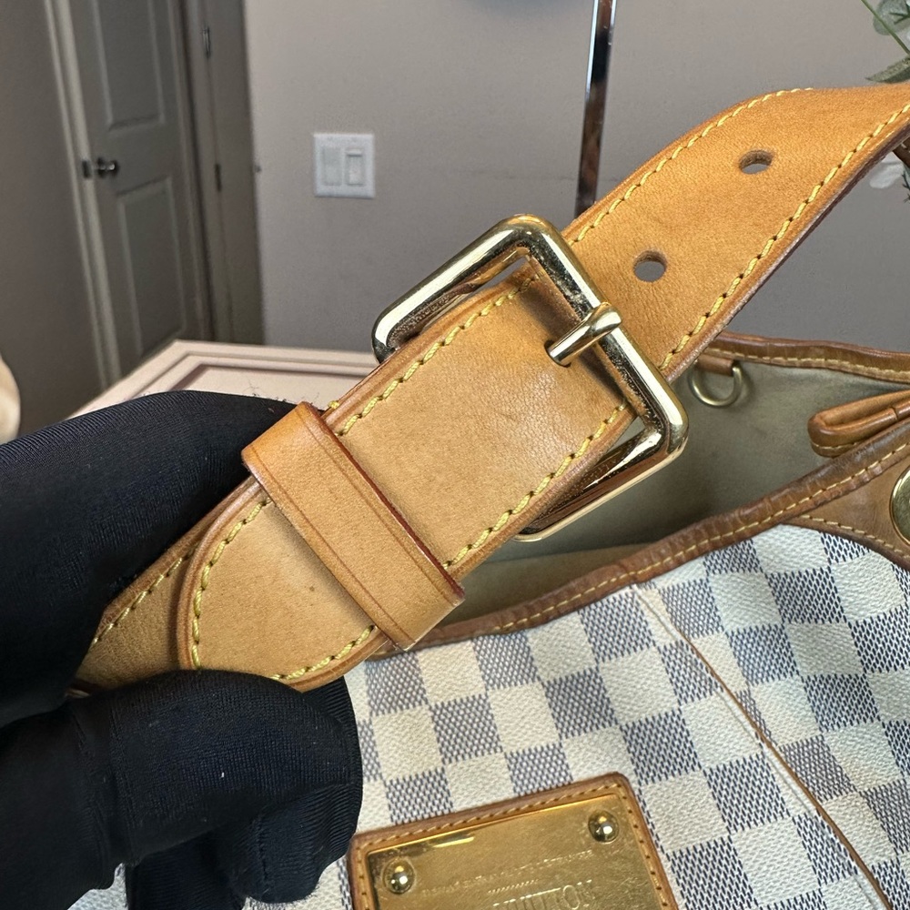 Louis Vuitton Damier Azur Canvas Tote with Tan Trim and Gold Hardware - Picture 12 of 15